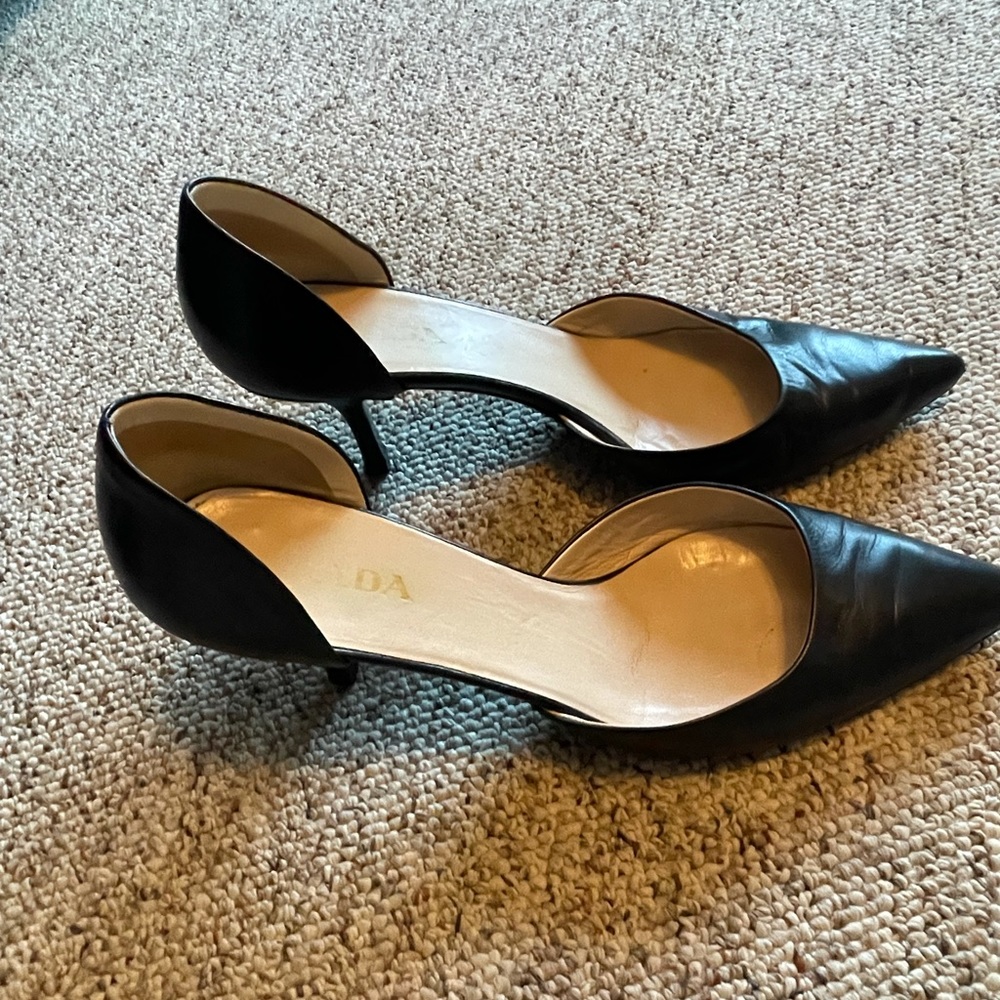 Prada D’Orsay black matte leather pumps - US 8/EUR 38